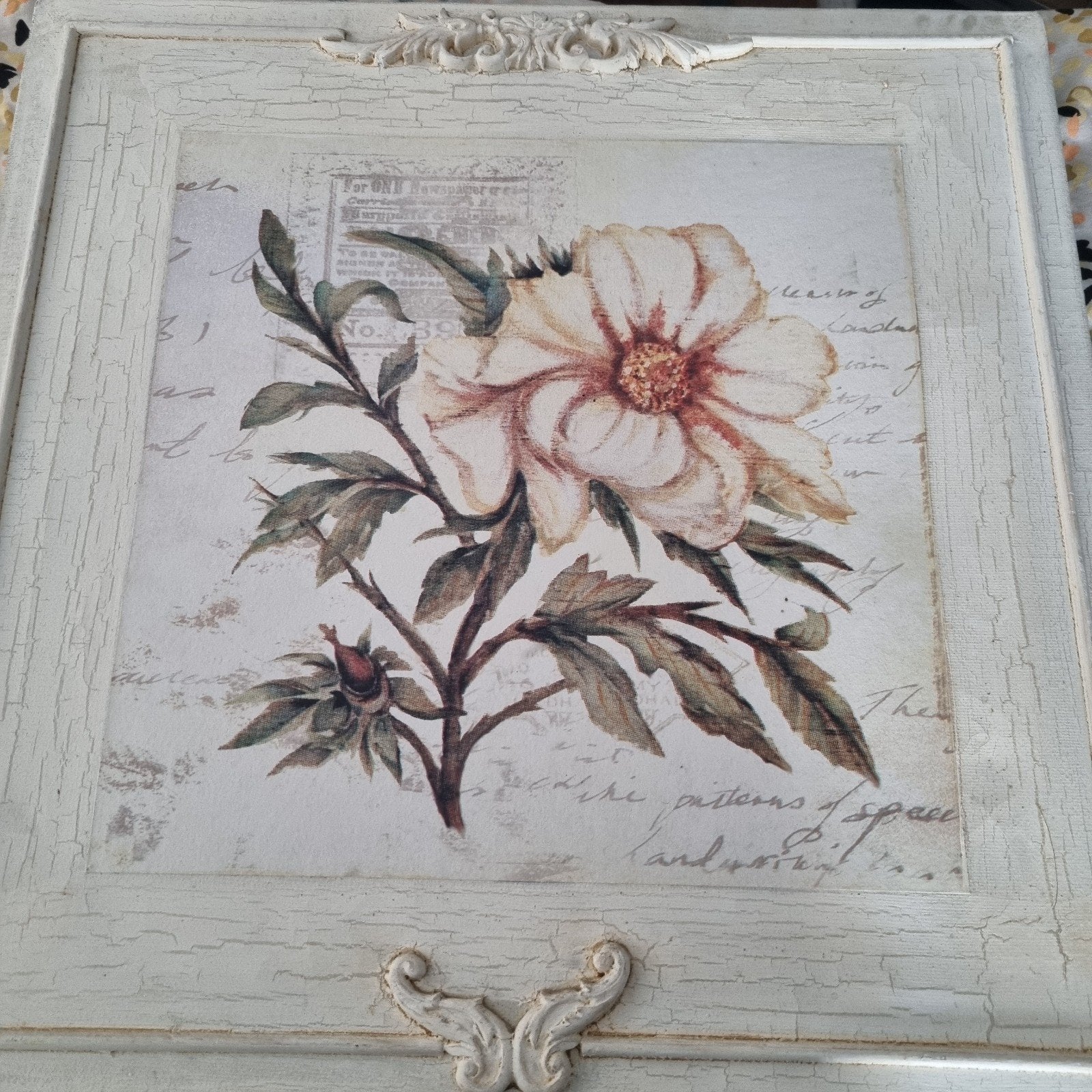 Vintage Shabby Chic Wanddecoratie 38x38 cm, Ophalen of Verzenden, Zo goed als nieuw, Overige onderwerpen