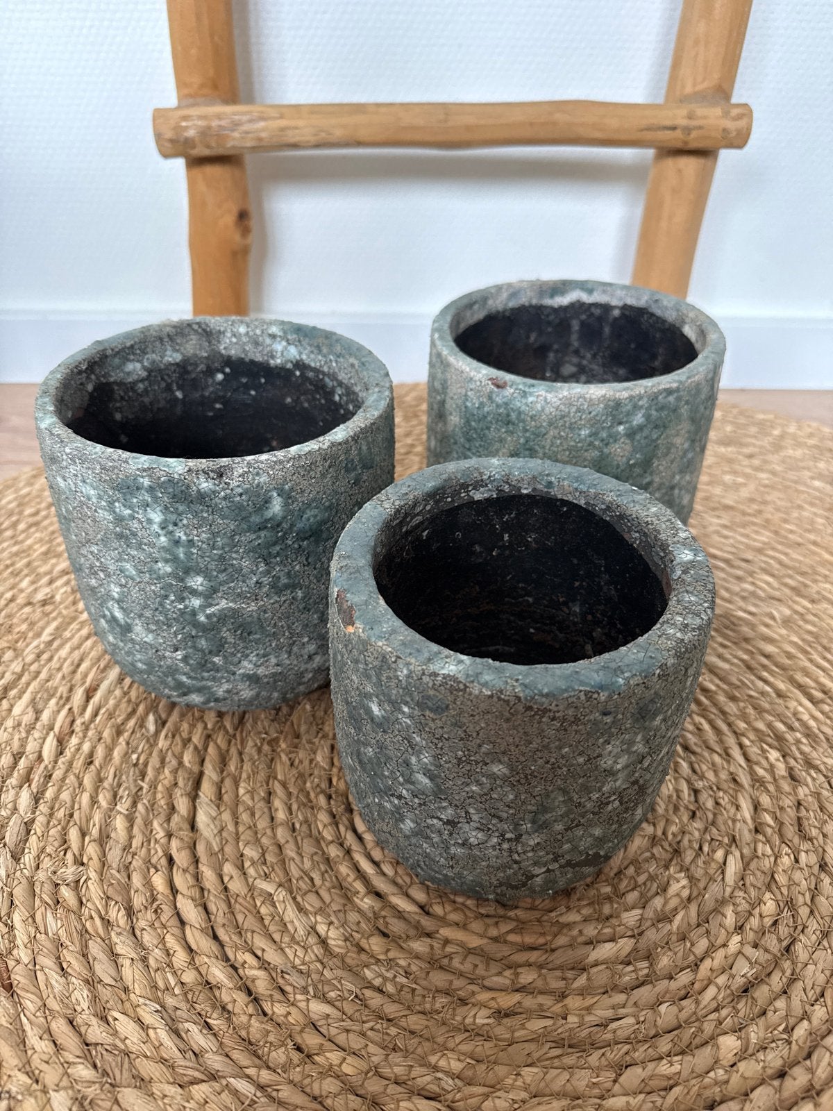 Set van 3 PTMD keramische potten, Gebruikt, Rond, Binnen, Ophalen of Verzenden