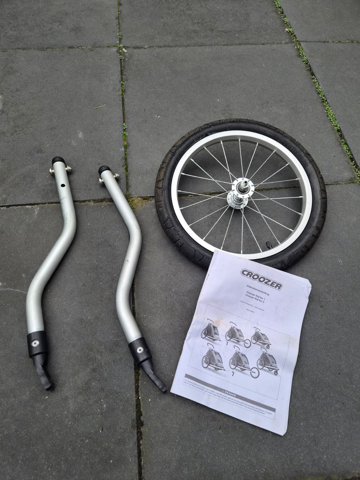 Croozer fietskar onderdelen: voorwiel en stangen, Ophalen, Gebruikt, Minder dan 20 kg, Overige typen