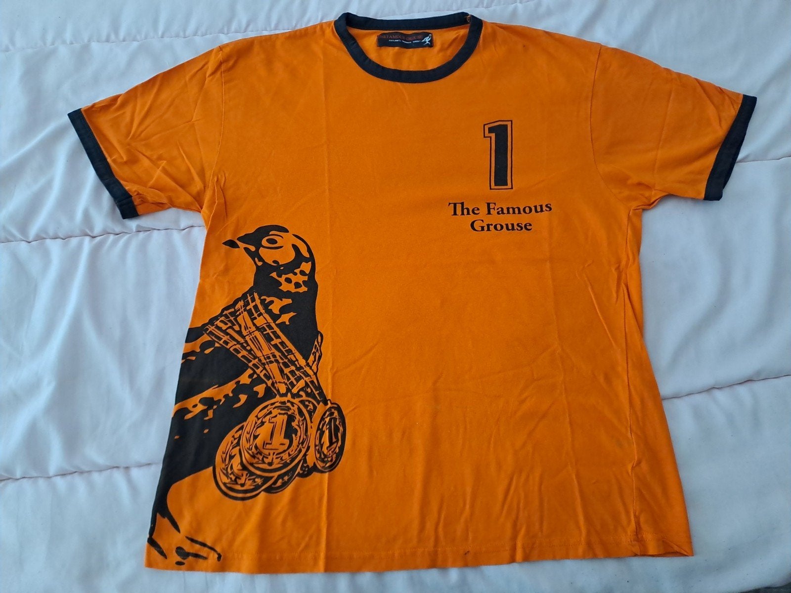 The Famous Grouse Wereldkampioen T-shirt Oranje, Gebruikt, Overige typen, Onbekend, Ophalen of Verzenden