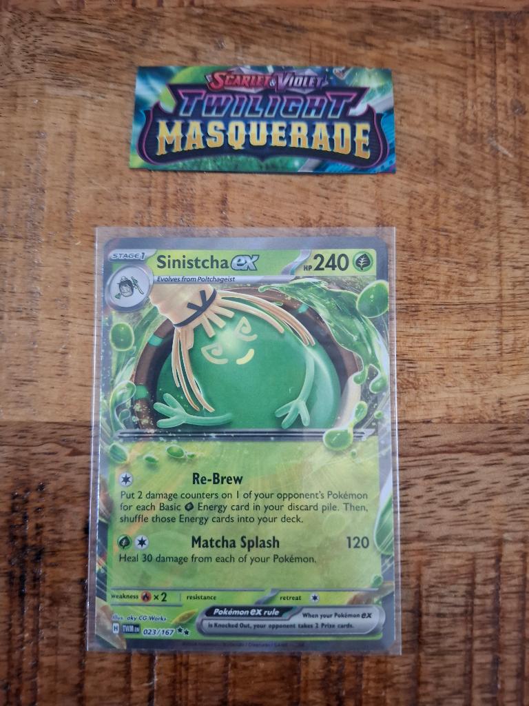 Pokemon – Sinistcha (EX) (TWM 023/167) – Twilight Masquerade, Ophalen of Verzenden, Nieuw, Losse kaart, Foil