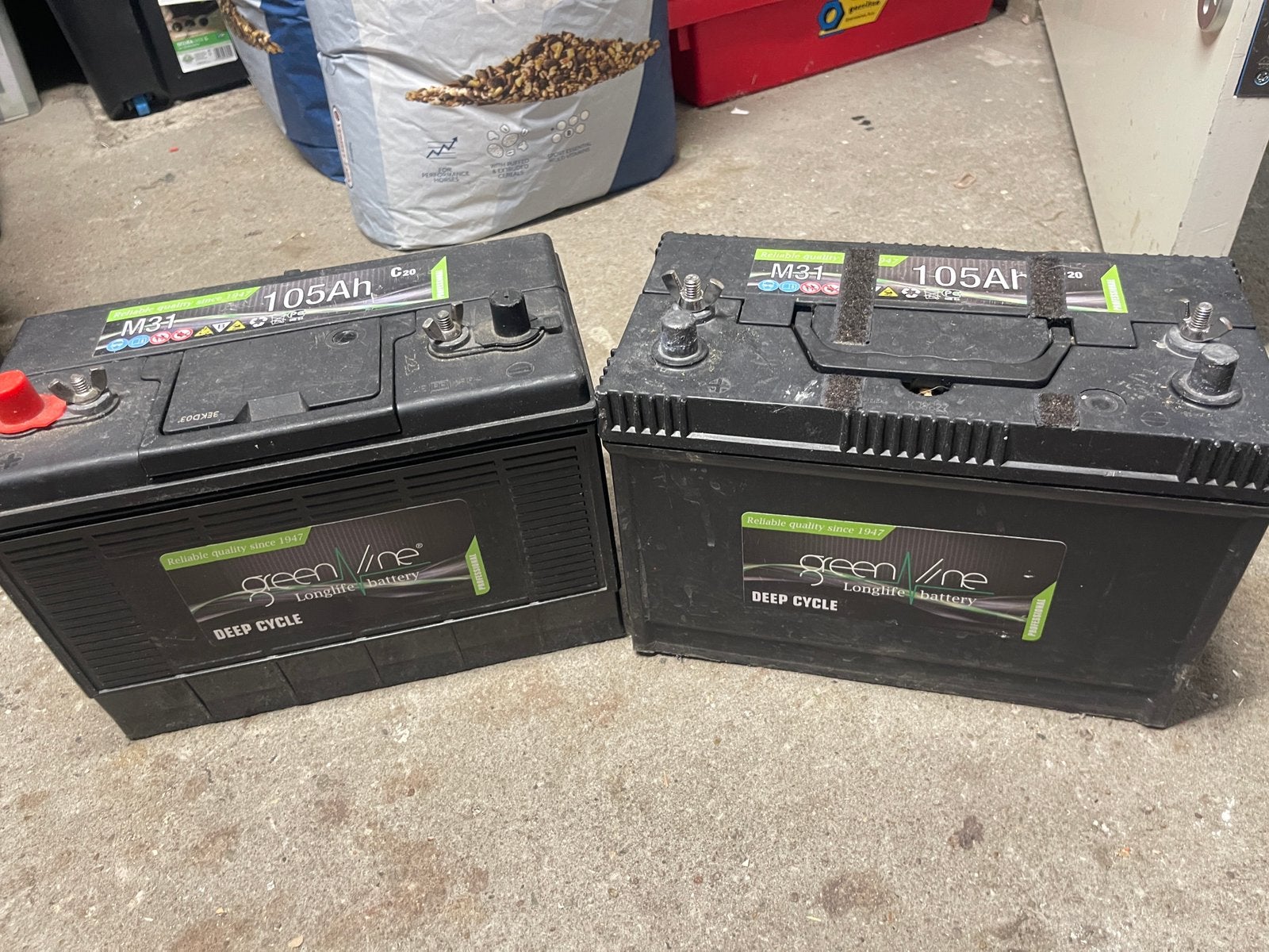 Green Line 12v 105ah semi tractie deep cycle accu, Ophalen, Gebruikt