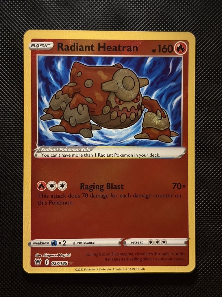 Pokémon Radiant Heatran 027/189 Astral Radiance Holo - NM, Ophalen of Verzenden, Zo goed als nieuw, Losse kaart, Foil