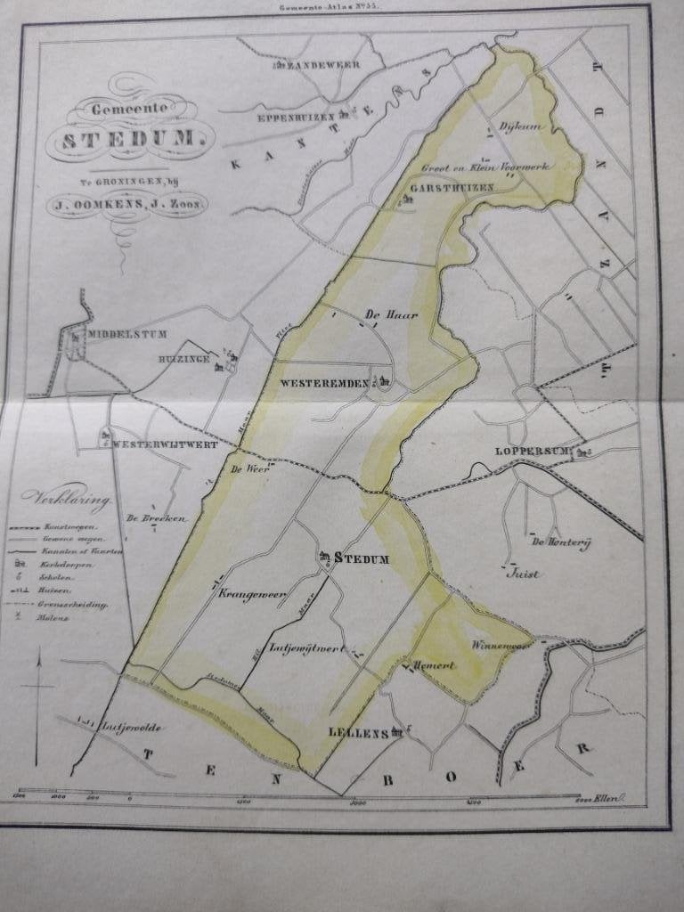 55 Stedum Zandeweer Garsthuizen Lellens Westeremden 1862, Ophalen of Verzenden