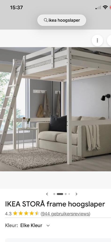 Super toffe 2 persoons hoogslaper Ikea storka, Huis en Inrichting, Slaapkamer | Stapelbedden en Hoogslapers, Ophalen, Eenpersoons