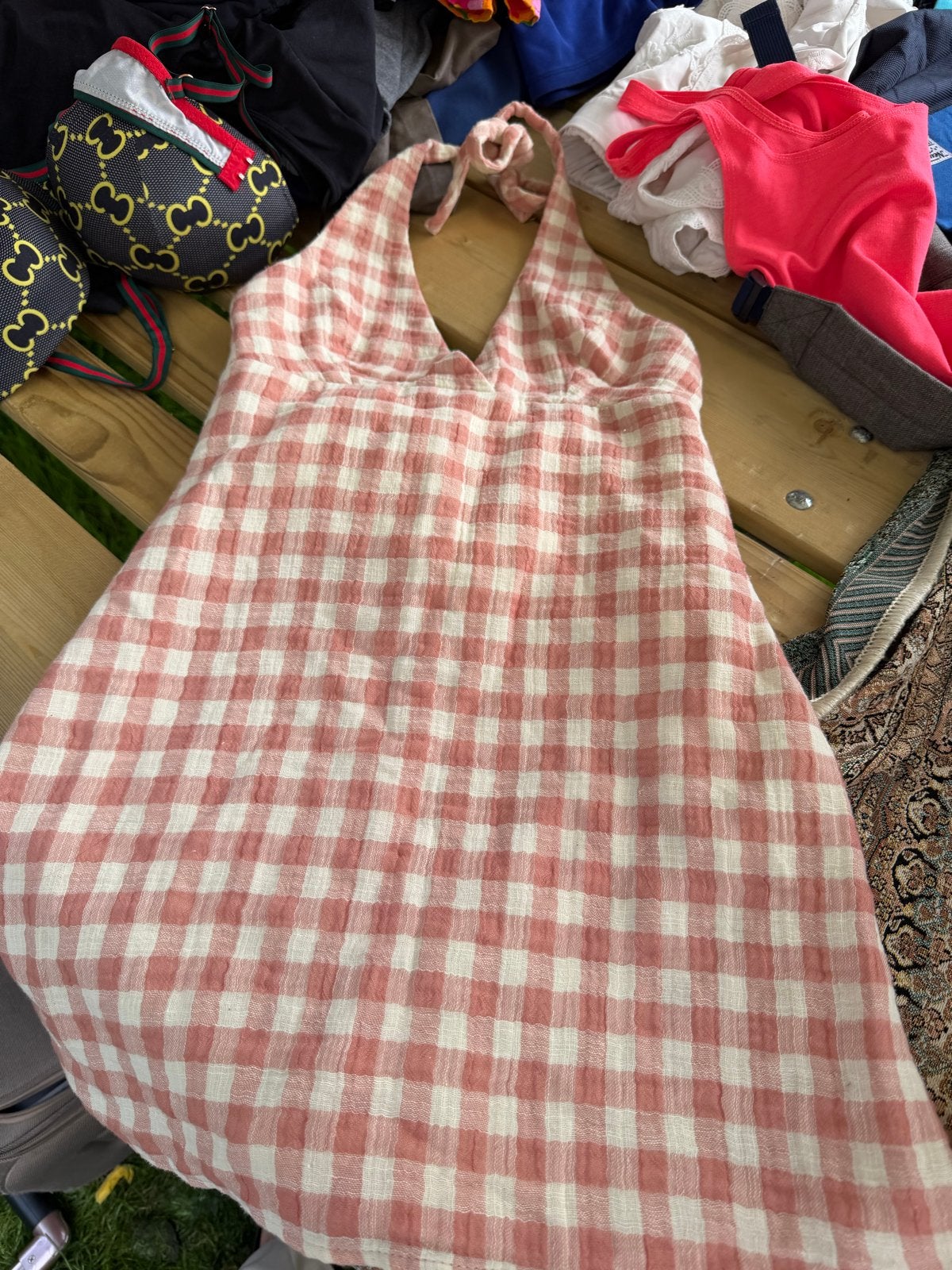 Zara geruite jurk roze/wit - XS, Kleding | Dames, Ophalen of Verzenden, Roze, Maat 34 (XS) of kleiner, Gedragen