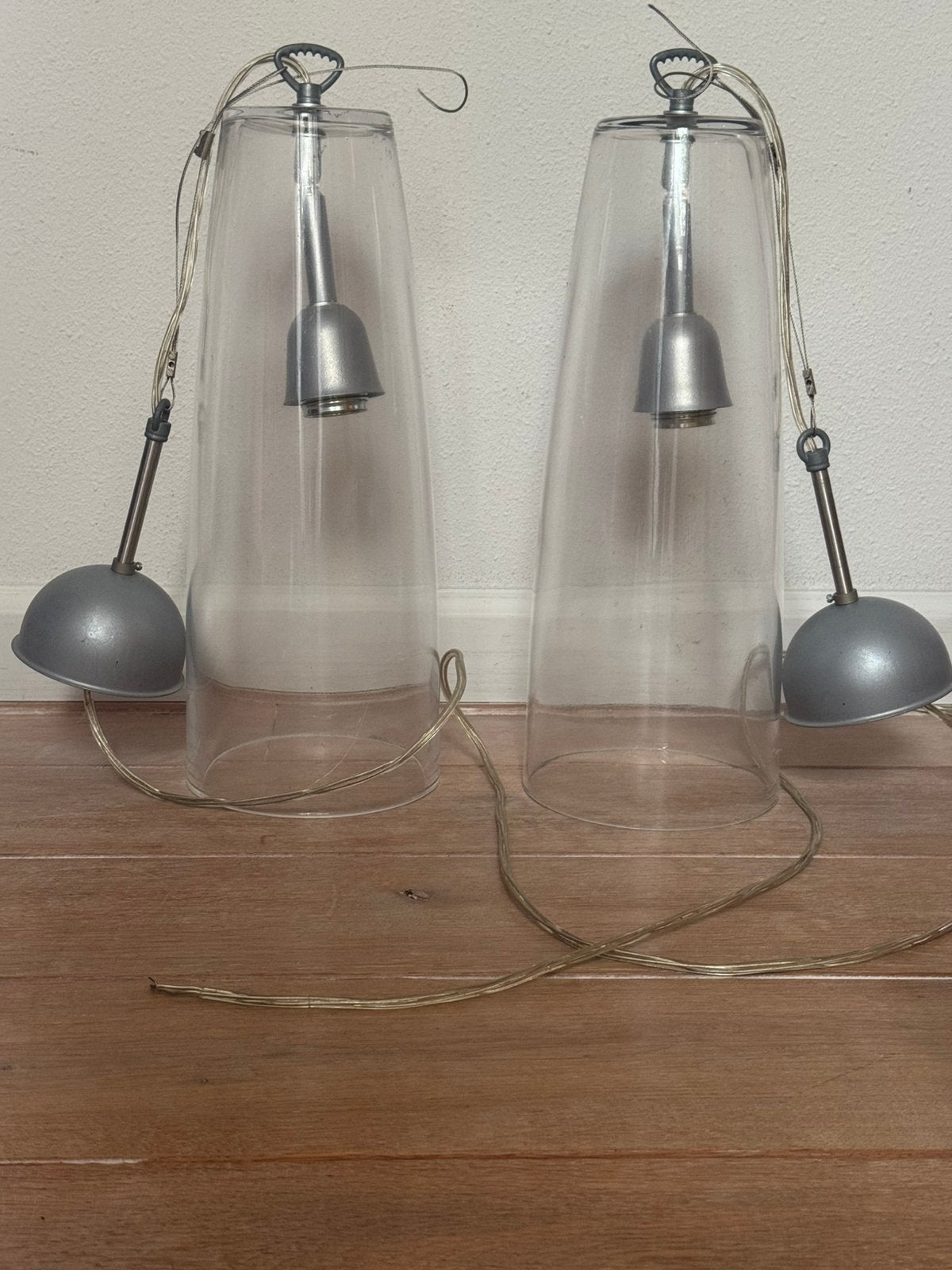 Hanglampen van zware kwaliteit glas (Bijenkorf), Ophalen of Verzenden, Zo goed als nieuw, Glas
