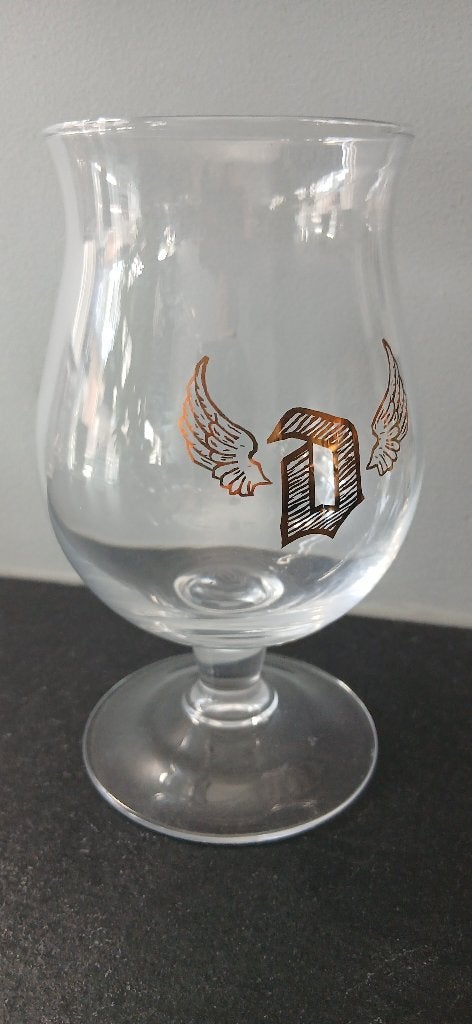 Duvel 'Golden Wings' limited edition bierglas, Ophalen of Verzenden, Zo goed als nieuw, Glas of Glazen, Duvel