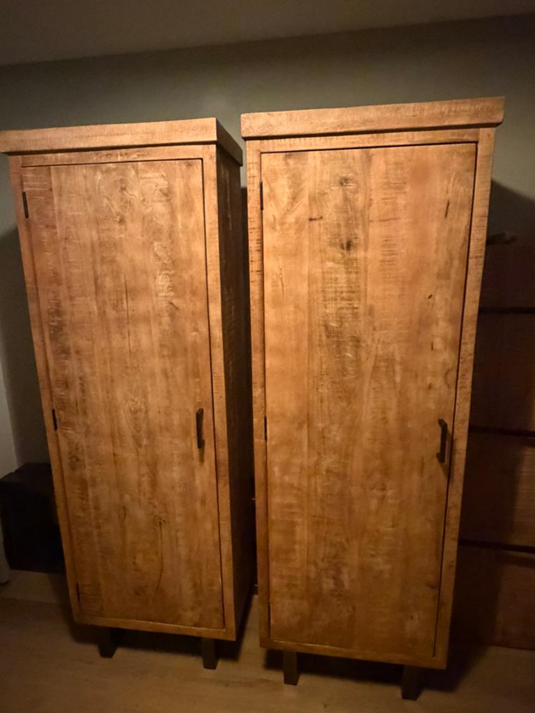 Mangohout opbergkast/kamerkast, Zo goed als nieuw, 150 tot 200 cm, 25 tot 50 cm, 50 tot 100 cm