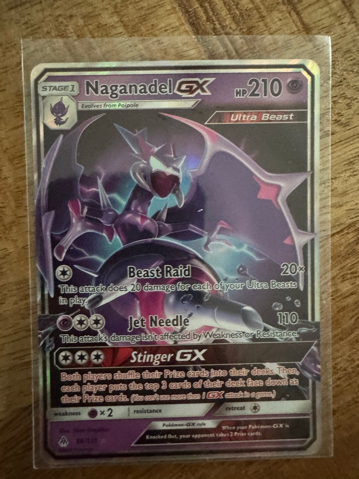 Naganadel GX Pokémon kaart - Ultra Beast, Hobby en Vrije tijd, Verzamelkaartspellen | Pokémon, Ophalen of Verzenden, Zo goed als nieuw