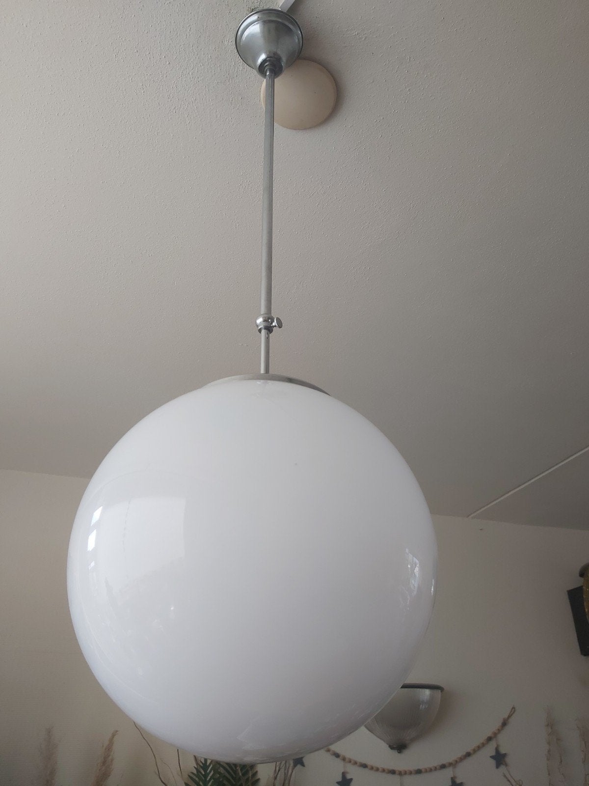 Gave antieke art deco opaline lamp in zeer goede staat, Ophalen of Verzenden