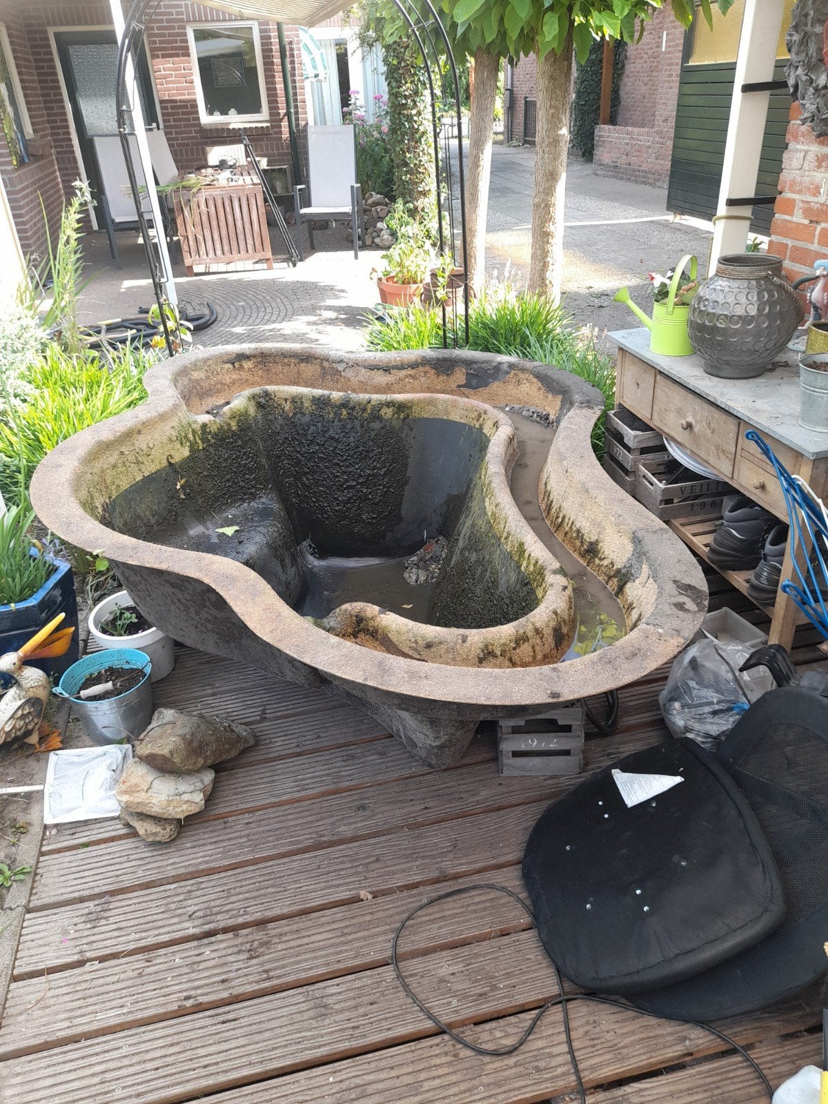 Vijverbak ongeveer 500-750L, Tuin en Terras, Vijvers, Ophalen, Gebruikt