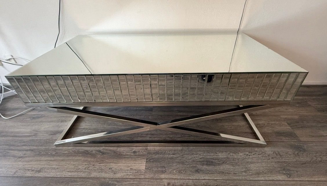 spiegel salontafel, Ophalen, Gebruikt, 100 tot 150 cm, Glas