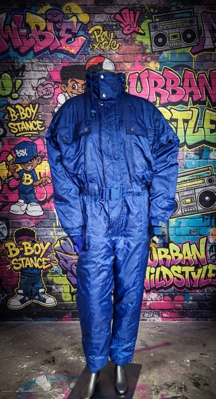 vintage jaren 80 skipak in prachtige kleur maat M L aprèsski, Ophalen of Verzenden, Zo goed als nieuw, Maat 52/54 (L), Pak