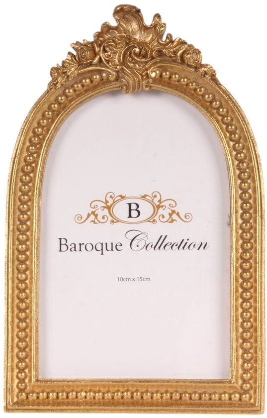Barokke Fotolijst Boog Goud 10x15 cm - Resin Staand, Huis en Inrichting, Baroque - Fotolijst - Fotolijst Boog 10x15 cm - Goud - Resin - Staand - 20x13x2 - Polyresin