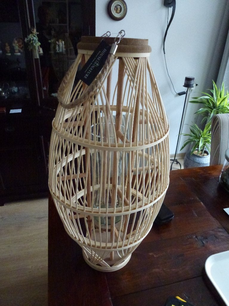te koop HOUSE OF NATURE windlicht Bamboe, Huis en Inrichting, Woonaccessoires | Kandelaars en Kaarsen, Ophalen, Windlicht, 65 cm