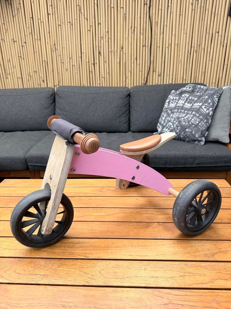 Houten driewieler roze, Fietsen en Brommers, Ophalen, Gebruikt