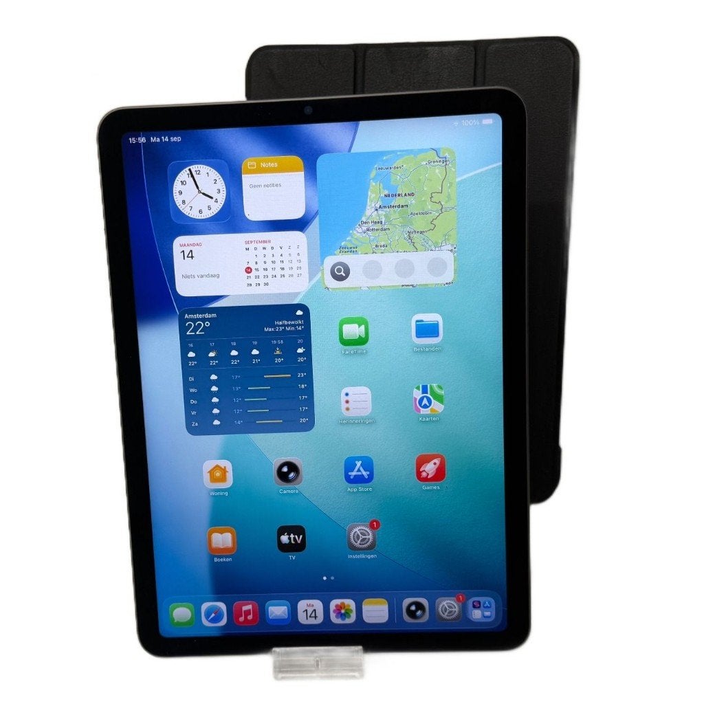 iPad Air 5e Gen 64GB Wifi Zwart| M1 | In hoes | Met garantie, Computers en Software, Dordrecht@usedproducts.nl, 11 inch, Ophalen of Verzenden