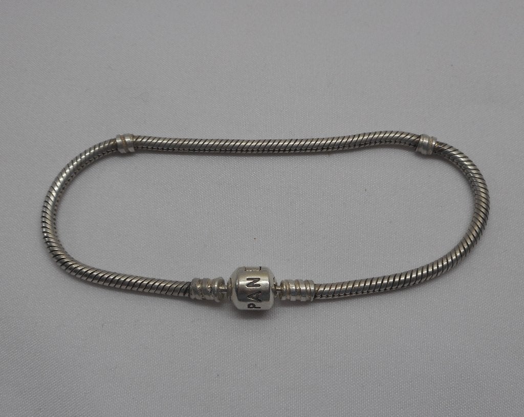 Pandora zilveren armband met bol slot 19.5 cm nr.1789, Verzenden, Zo goed als nieuw, Zilver, Zilver