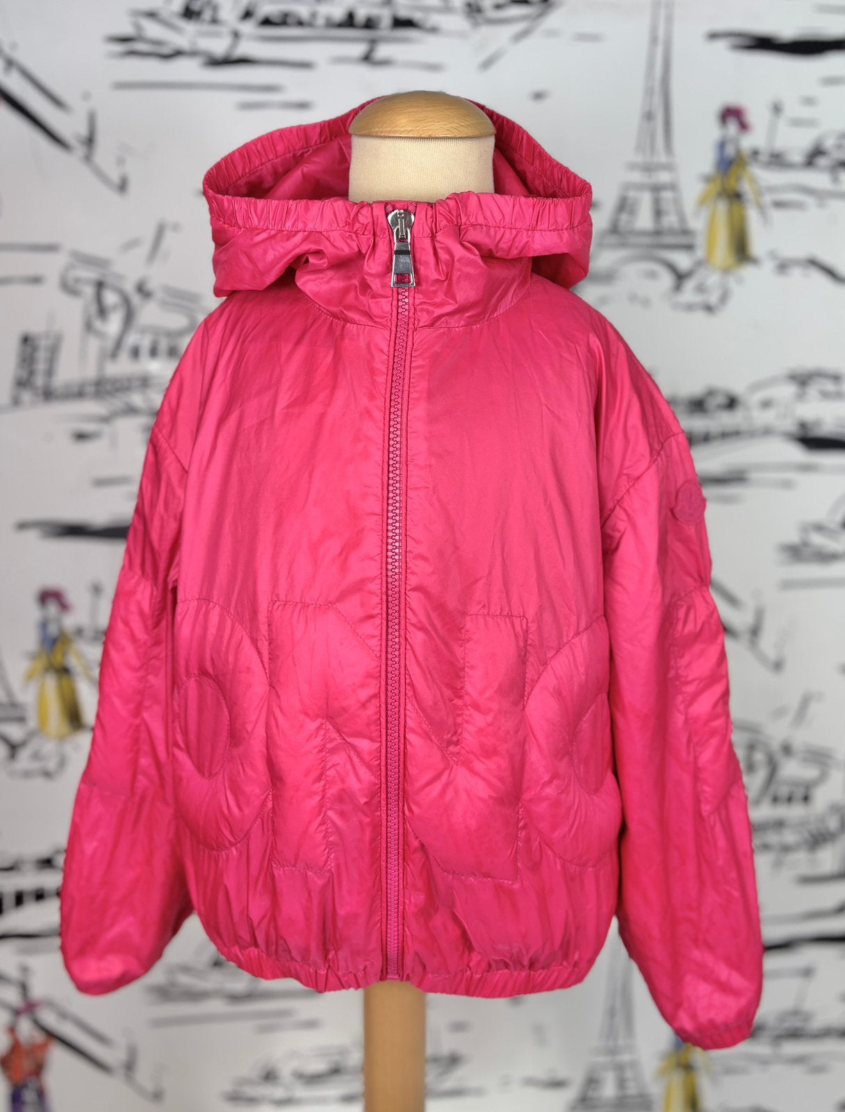 Moncler roze Aisling windjack jas maat 8, Moncler EU, Meisje, Ophalen of Verzenden, Zo goed als nieuw