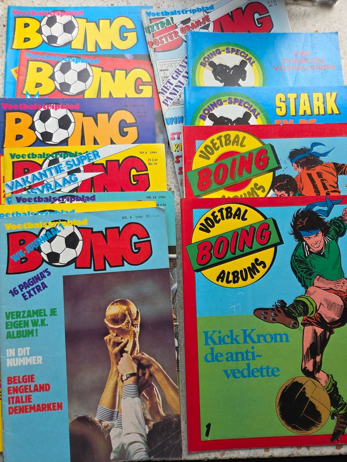 boing voetbalstrips/bladen(12x), Complete serie of reeks, Verzenden, Gelezen