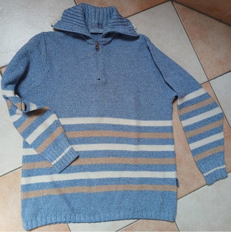 lichtblauw gestreepte damestrui Di Gianni L, Kleding | Dames, Blauw, Maat 42/44 (L), Ophalen of Verzenden, Zo goed als nieuw