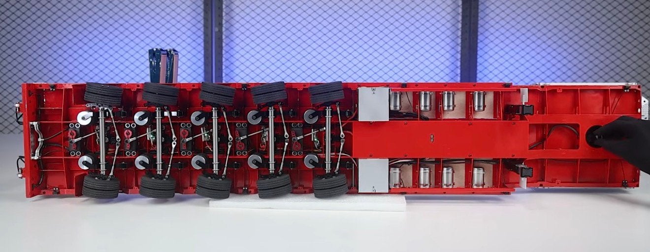 BouwKit dieplader 5 assen gestuurd Lesu RC 1/14, Ophalen of Verzenden, Nieuw, Groter dan 1:32, Truck