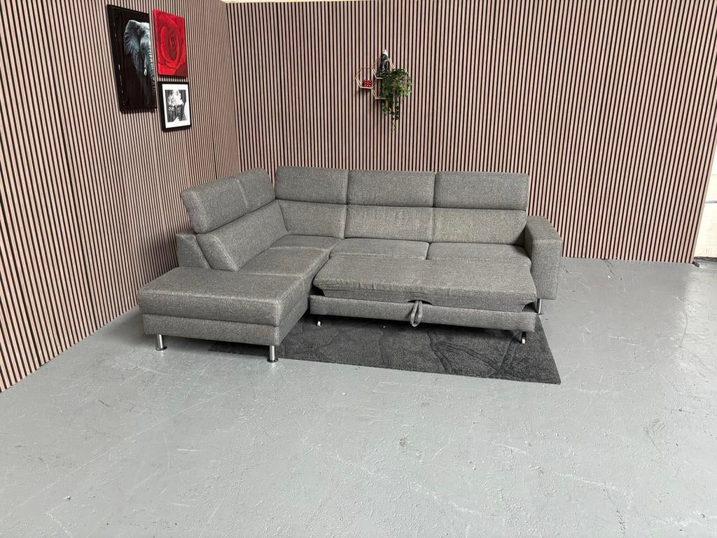 GRATIS LEVERING InHouse Slaapbank Grijs 280x220 GEREINIGD, 250 tot 300 cm, Hoekbank, Ophalen of Verzenden, Zo goed als nieuw