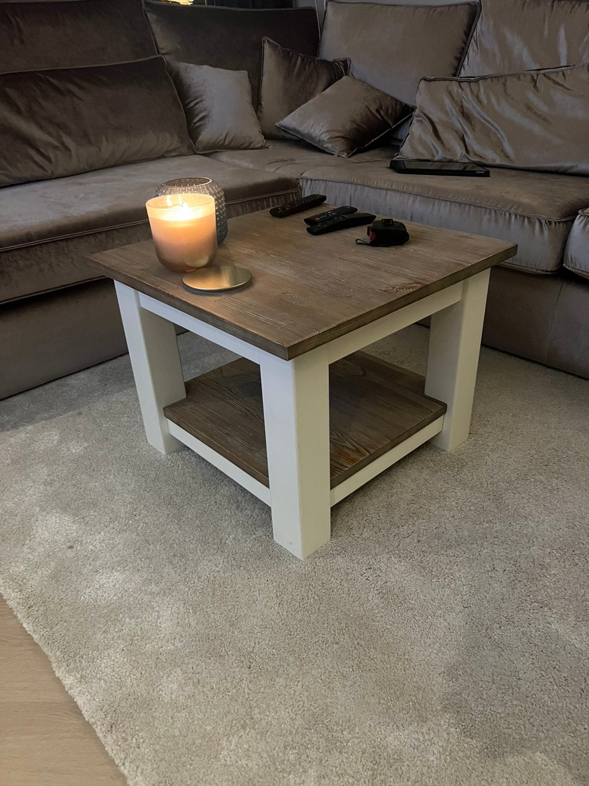 Salontafel / bijzettafel, Huis en Inrichting, Tafels | Salontafels, Ophalen, Gebruikt, 50 tot 100 cm, Vierkant