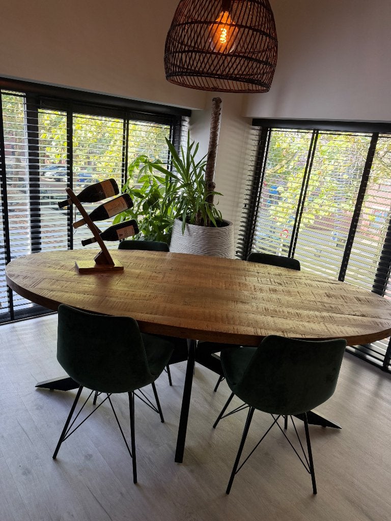 Eettafel met stoelen, Ophalen, 100 tot 150 cm, Zo goed als nieuw, 200 cm of meer