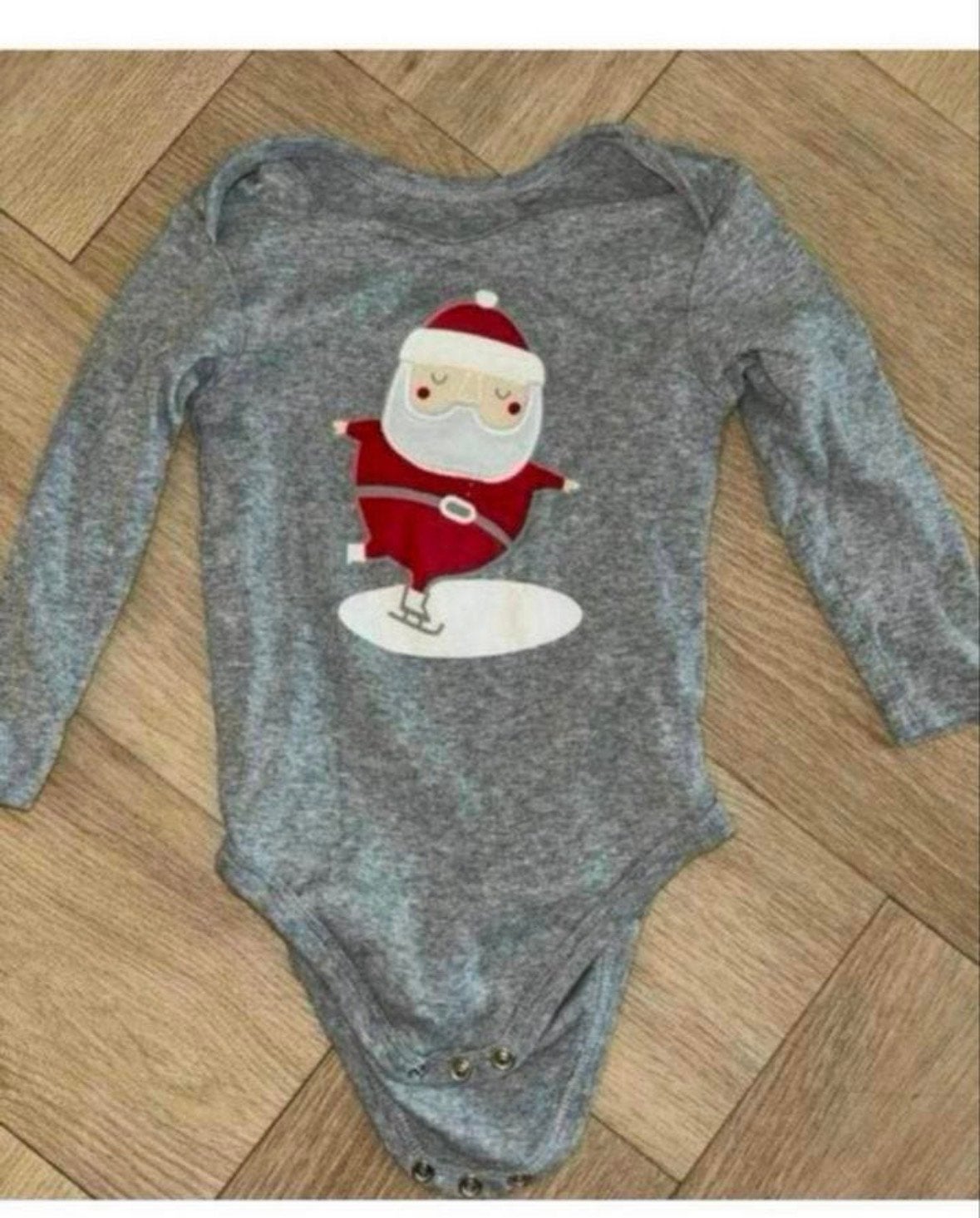 Lupilu Kerst romper met schaatsende Kerstman, Kinderen en Baby's, Ophalen of Verzenden, Zo goed als nieuw, Jongetje of Meisje