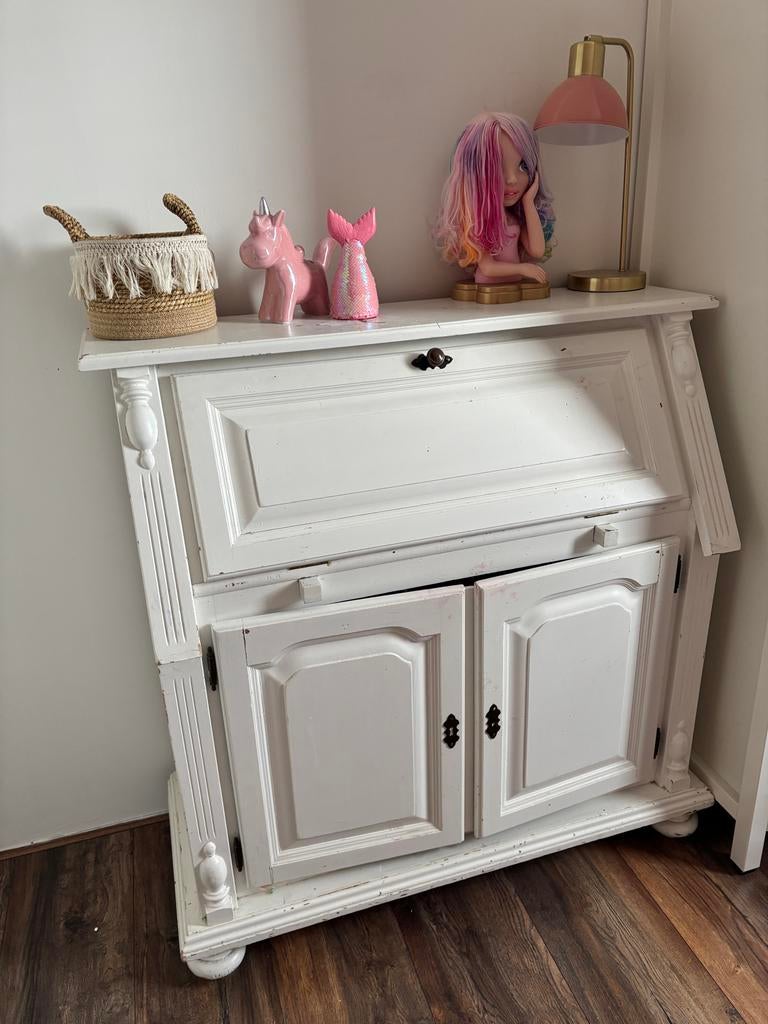 Wit grenen secretaire bureau, Huis en Inrichting, Ophalen, Gebruikt