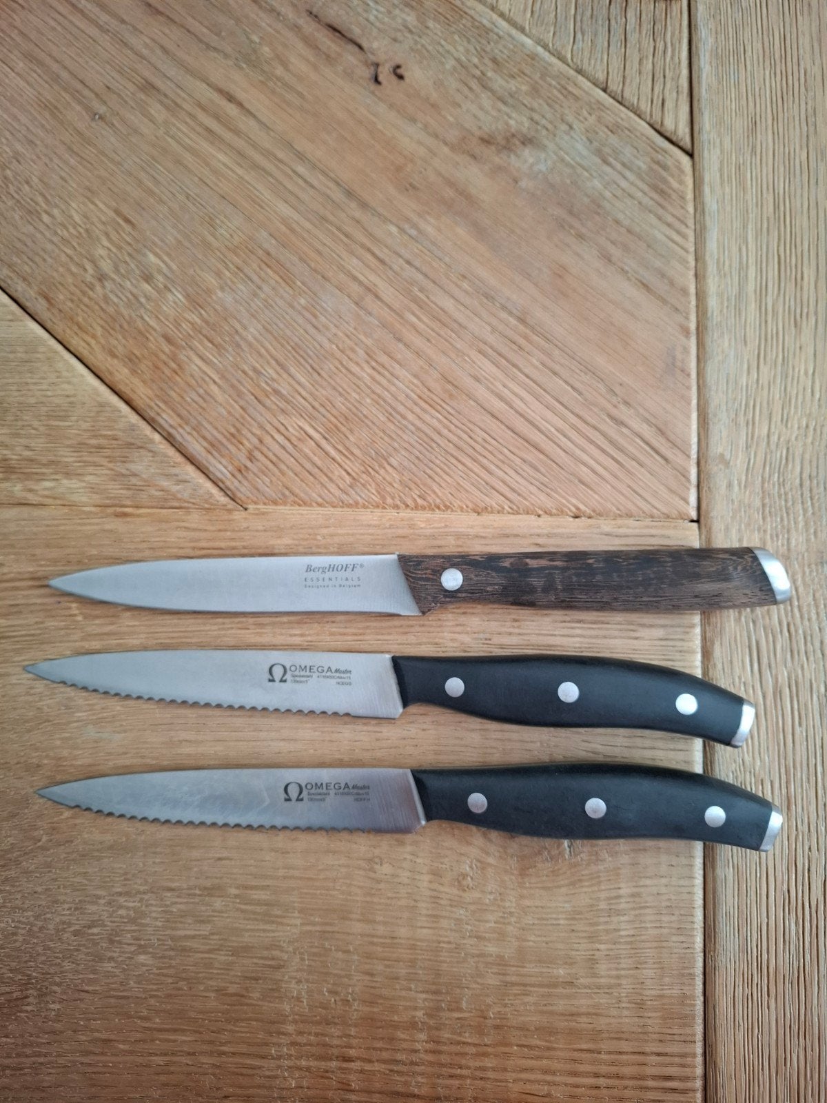 Berhoff en Omega messen geen zakmes mes, Ophalen of Verzenden, Zo goed als nieuw, Rvs of Chroom