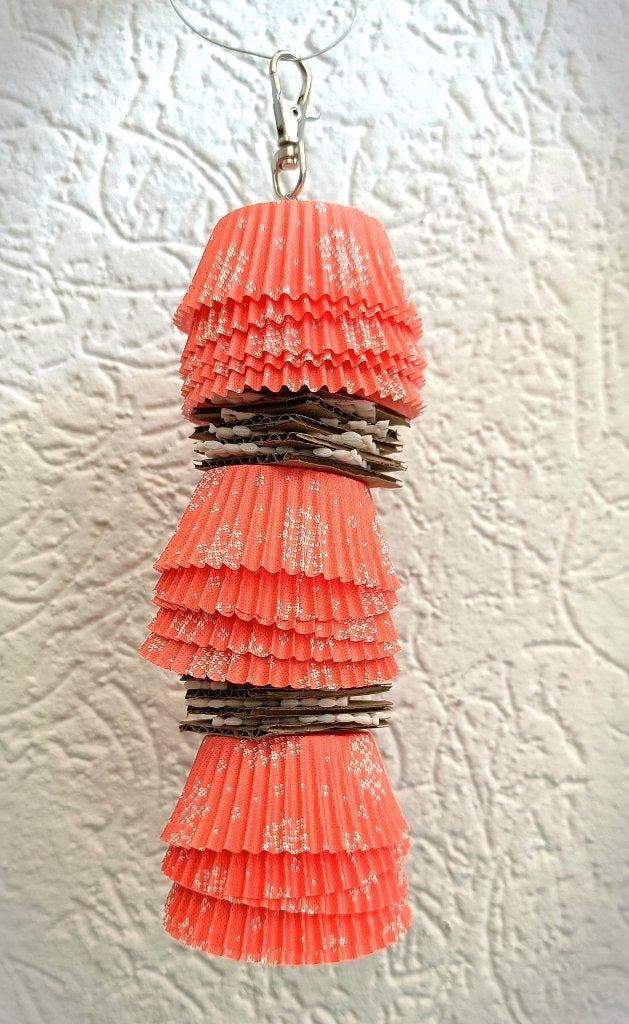 vogelspeeltje: cupcake lamp met bel (oranje), Dieren en Toebehoren, Vogels | Toebehoren, Ophalen of Verzenden, Nieuw, Speelgoed