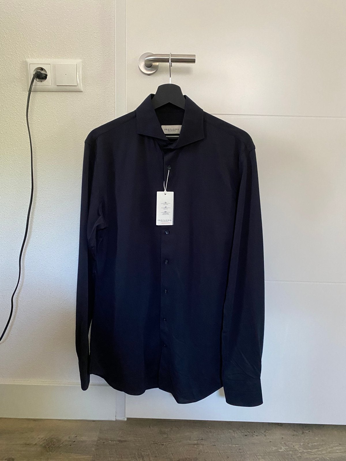 Profuomo Japanese Knitted Shirt - 40, blauw, Verzenden, Nieuw, Blauw, Halswijdte 39/40 (M)