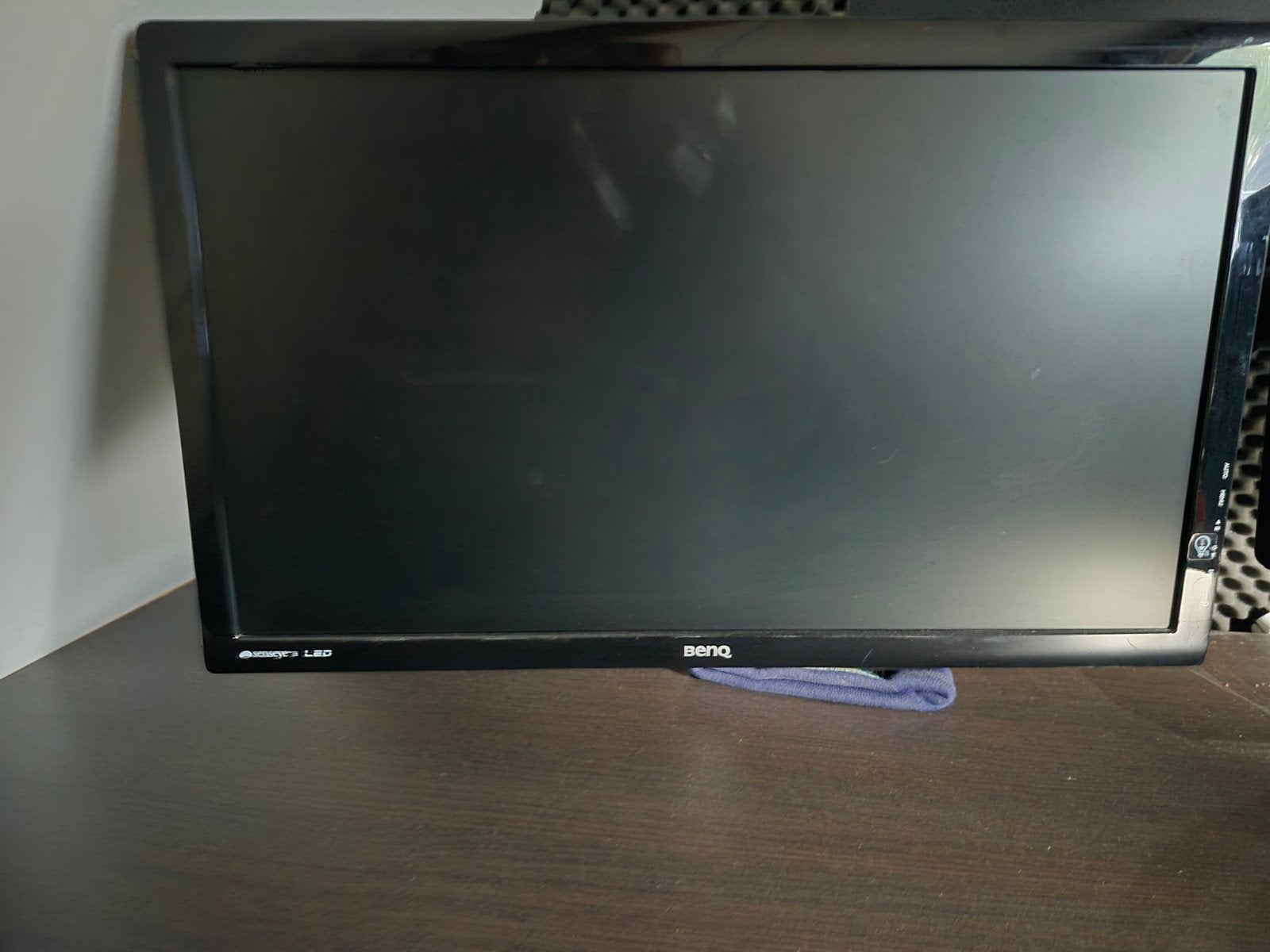 BenQ GL2450 monitor 24 inch met bureau steun en kabel, Ophalen, Gebruikt, Kantelbaar, Full HD