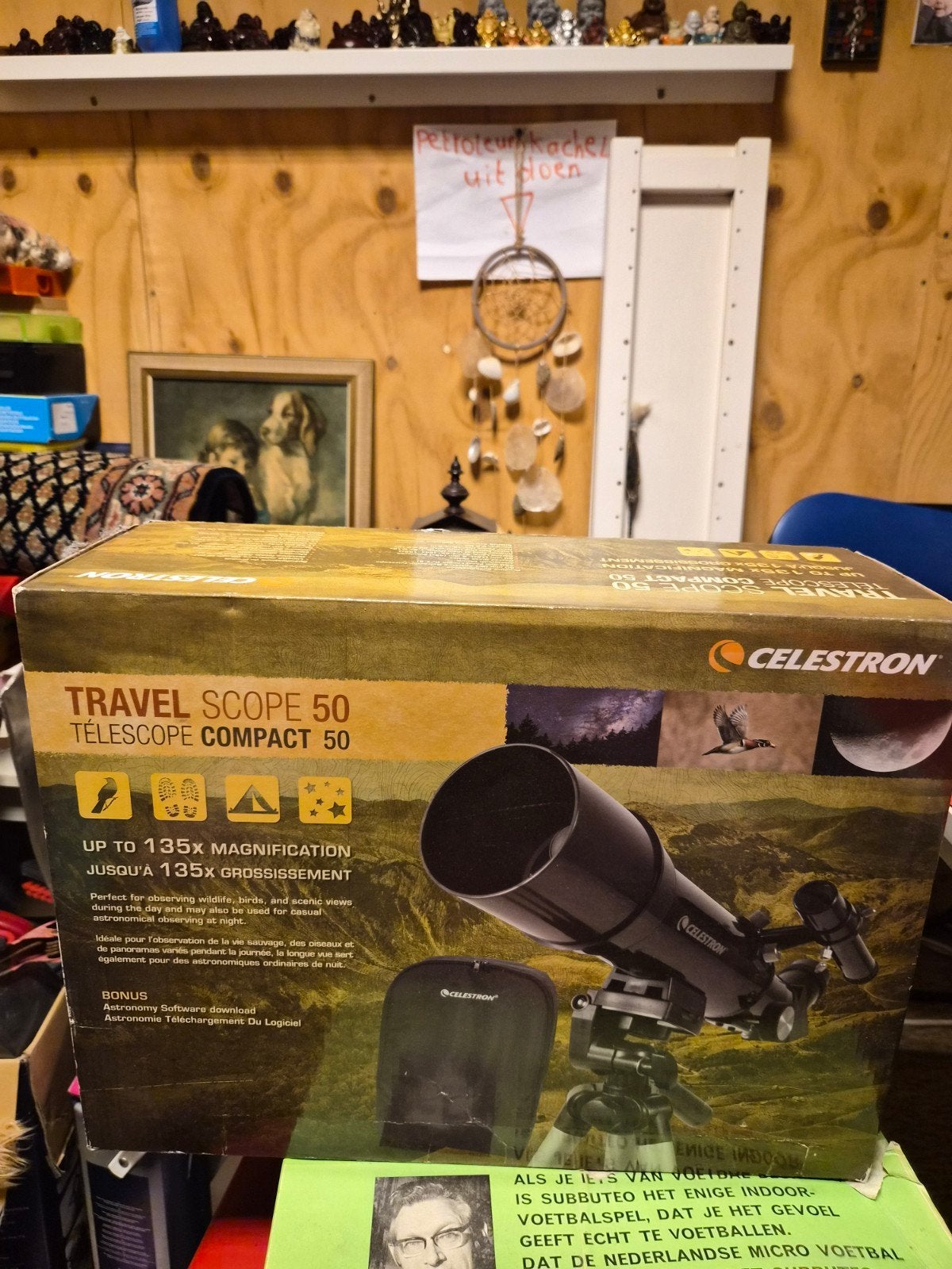 Celestron Travel Scope 50 Compact Telescoop met Statief, Audio, Tv en Foto, Optische apparatuur | Telescopen, Lenzentelescoop (refractor)
