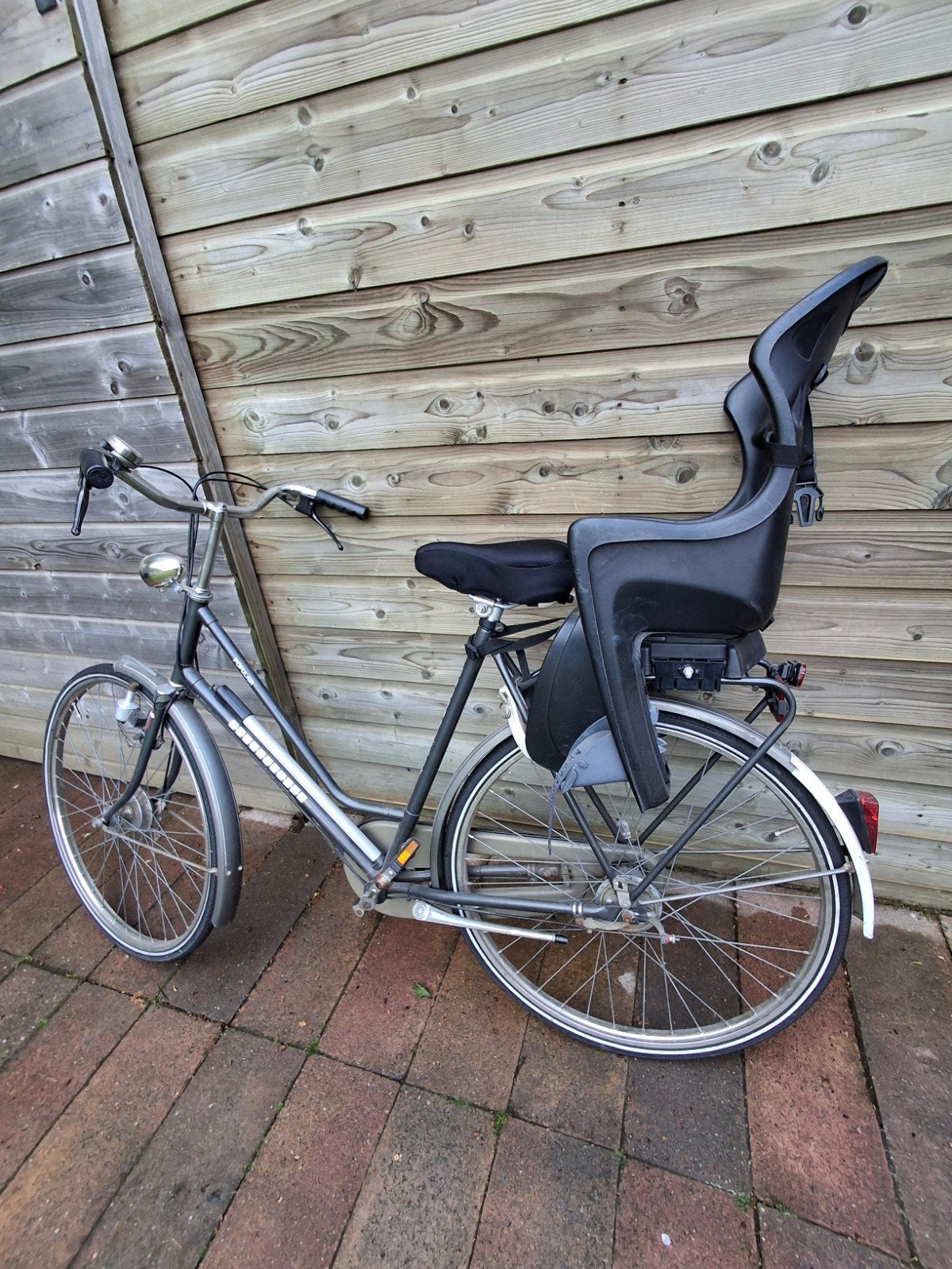 Stevige damesfiets met kinderzitje, Achterzitje, Gazelle, Ophalen, 15 t/m 25 kg
