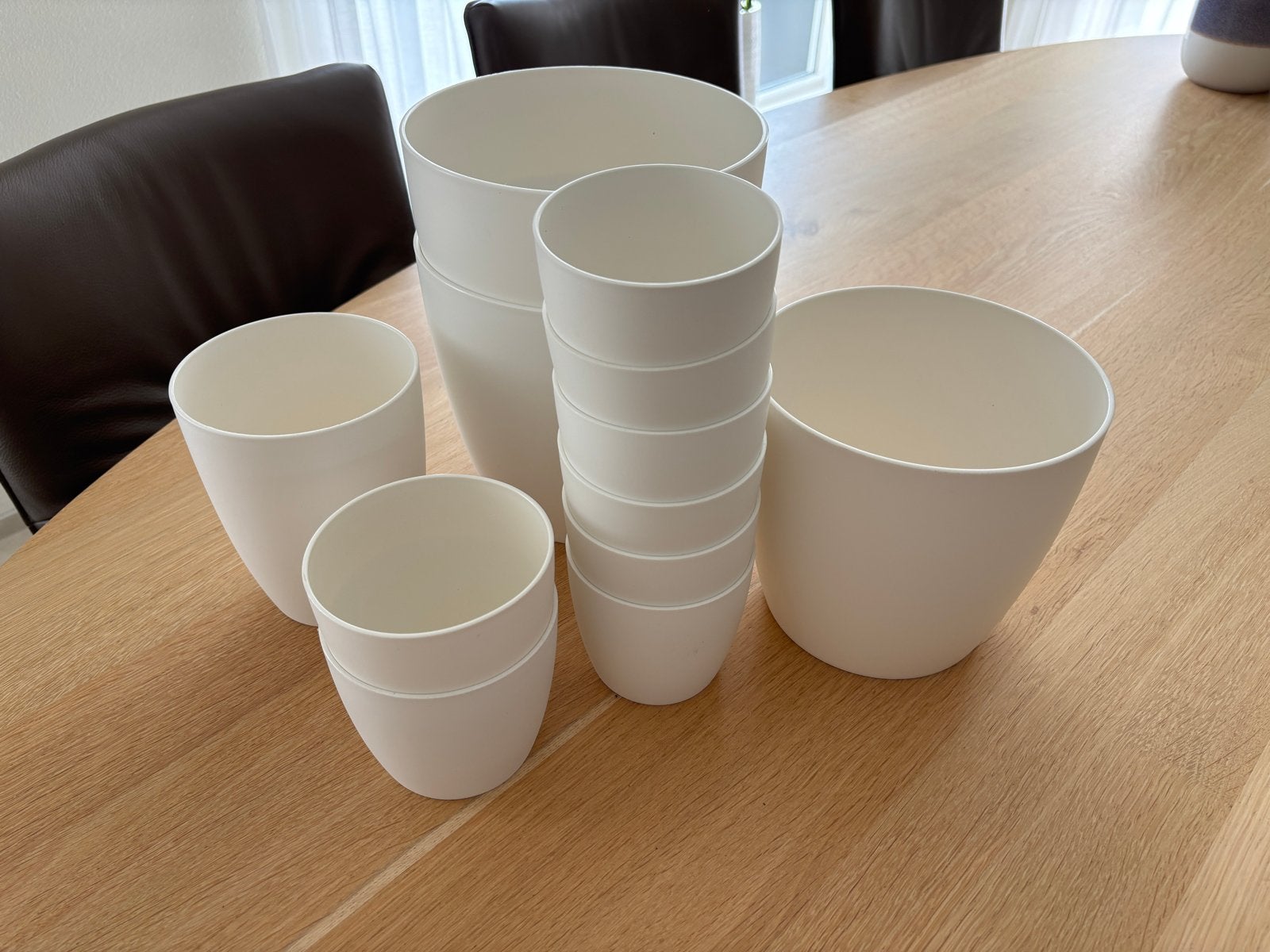 Elho Brussels bloempotten set - diverse maten, Kunststof, Gebruikt, Rond, Binnen