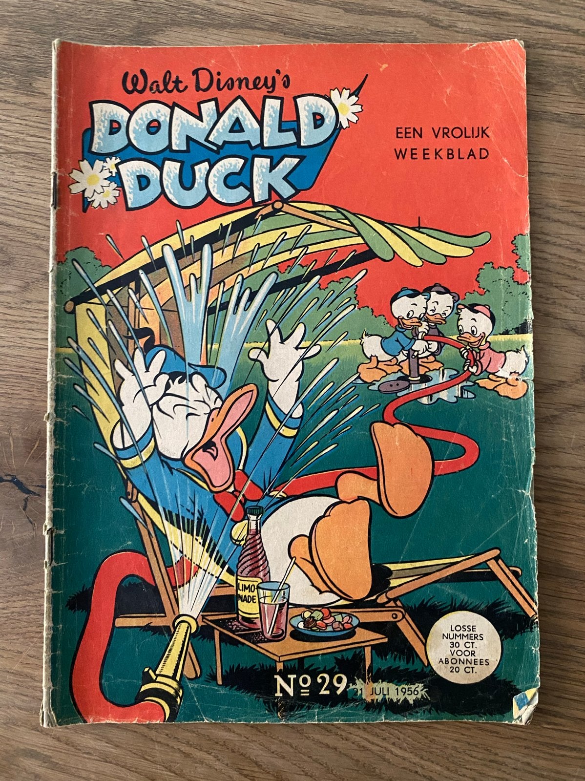 Donald Duck Weekblad - Nummer 29, 21 Juli 1956, Boeken, Eén stripboek, Ophalen of Verzenden, Gelezen