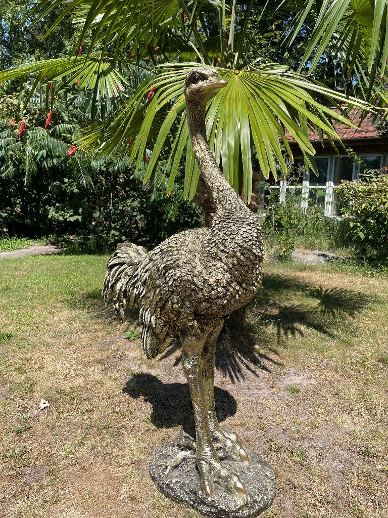 Beeld Struisvogel groot, gazon, tuin, dierentuin 110cm, Tuin en Terras, Tuinbeelden, Nieuw, Dierenbeeld, Kunststof, Ophalen