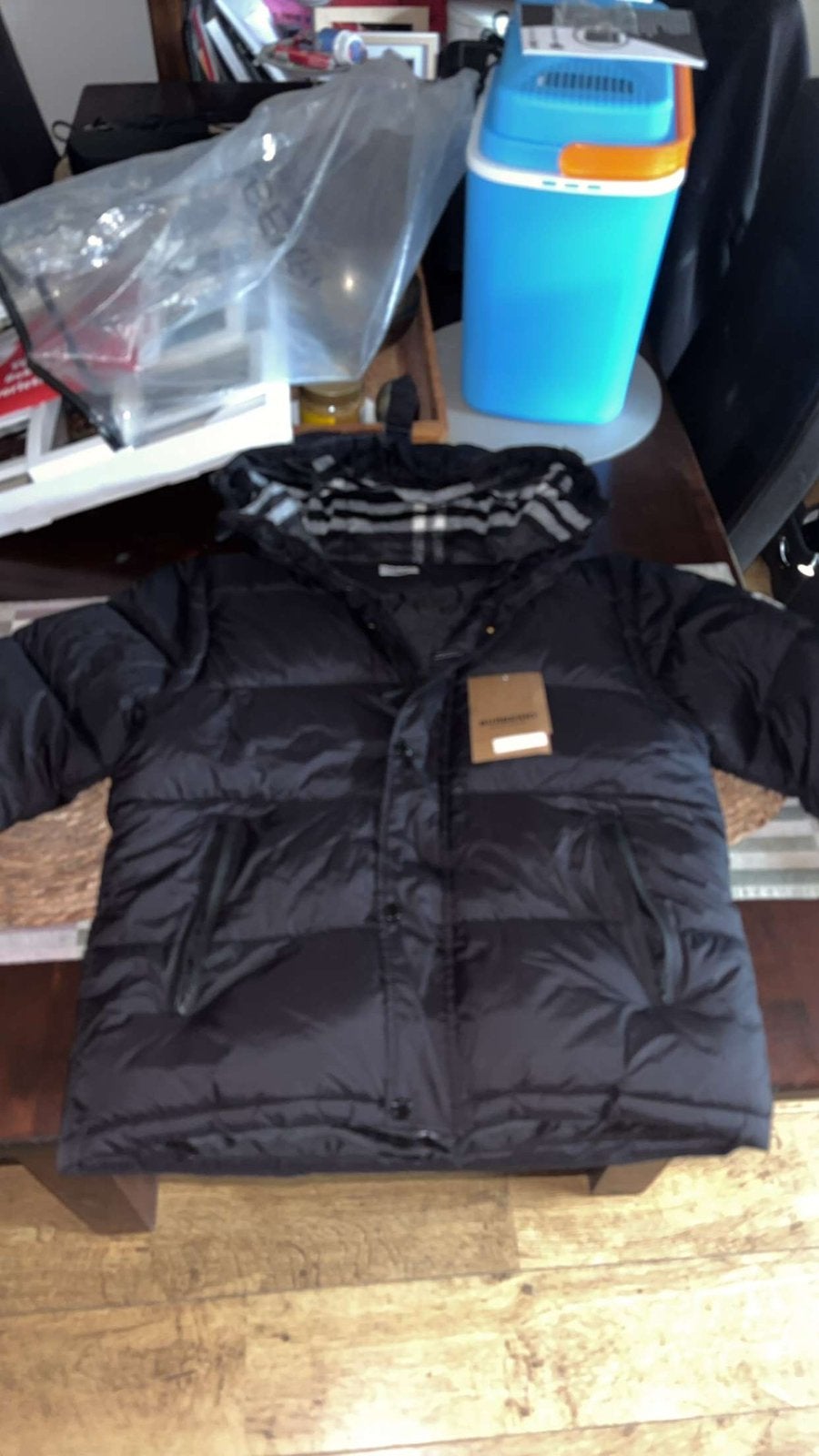 Burberry puffer jacket, Ophalen, Zo goed als nieuw, Zwart