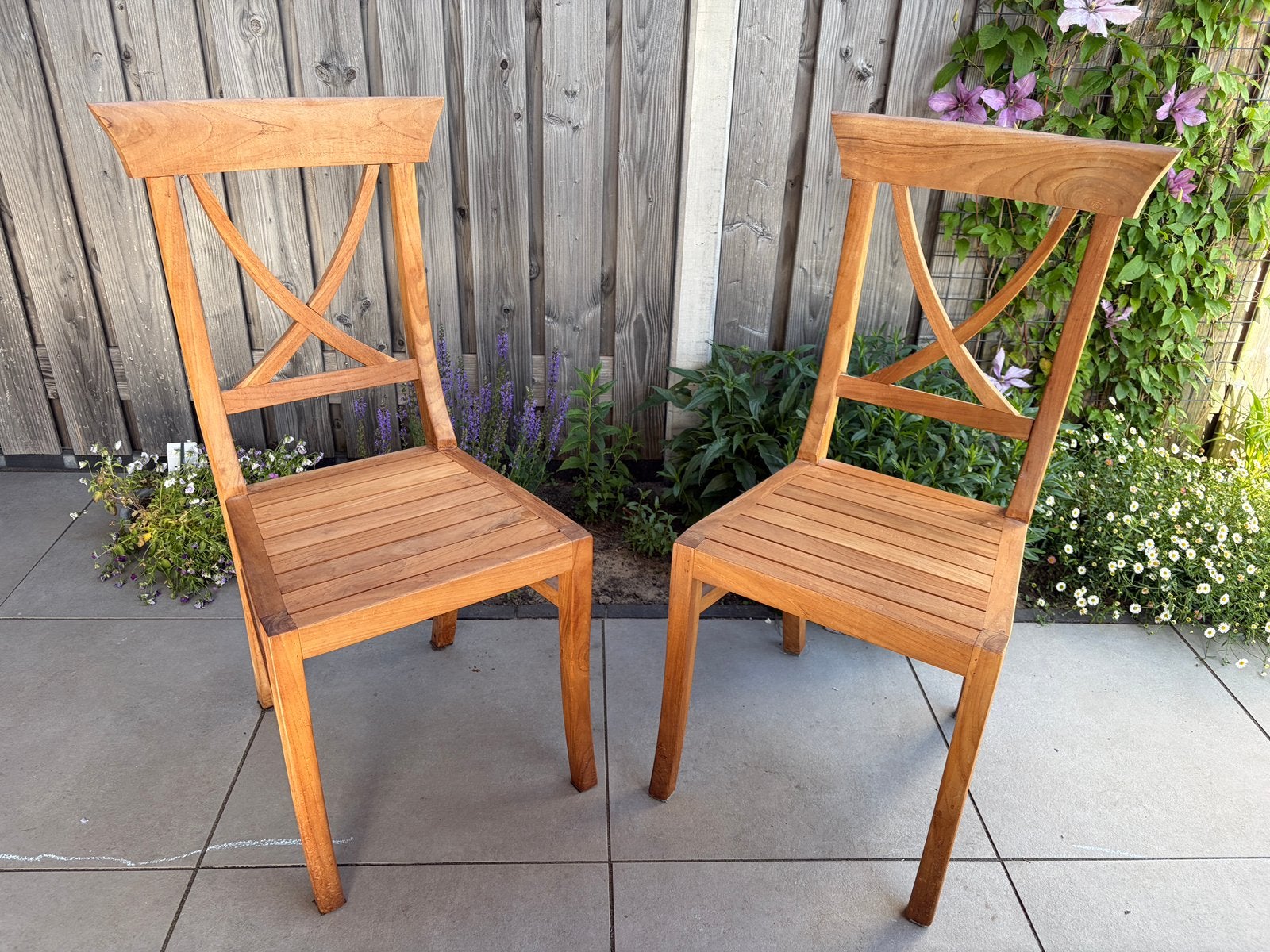 Teak eetkamerstoelen 2 stuks, Ophalen, Gebruikt, Twee, Bruin