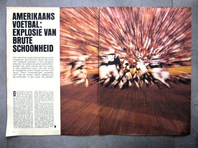 Artikel over American football uit februari 1967, Verzamelen, Tijdschriften, Kranten en Knipsels, Ophalen of Verzenden, 1960 tot 1980