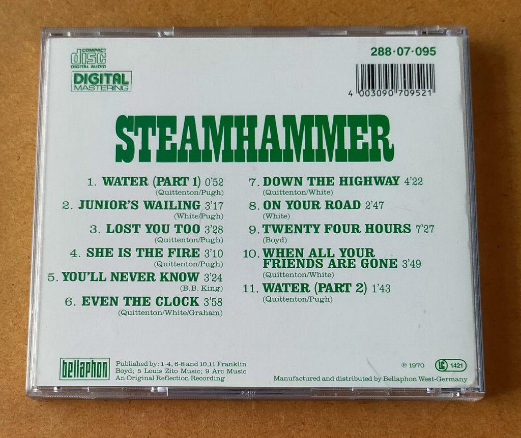 Steamhammer CD 1970/1987, Ophalen of Verzenden, Zo goed als nieuw, Progressive Rock