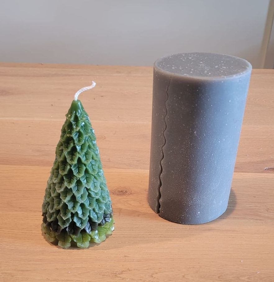 Gietvorm kerstboom 14 cm - kaarsen maken, paraffine, kerst, Ophalen of Verzenden, Gebruikt