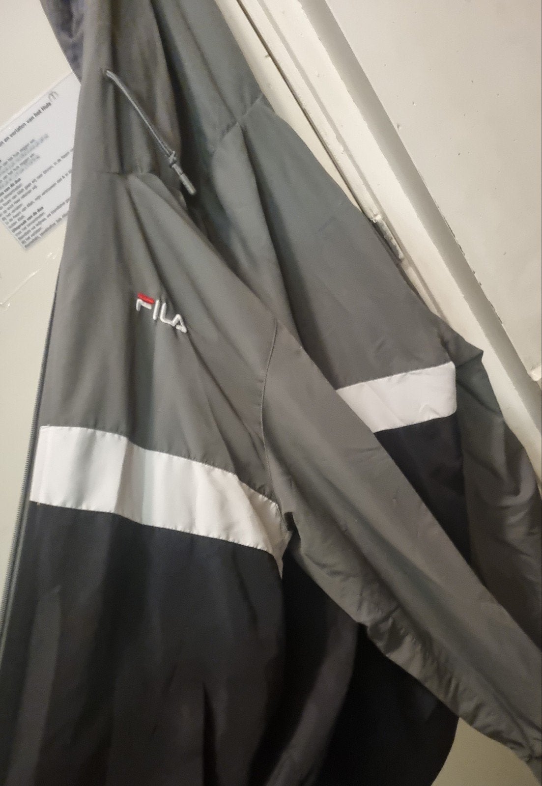 Fila Windjack - Grijs, Zwart, Wit - Maat XL, Ophalen, Maat 56/58 (XL), Grijs, Fila