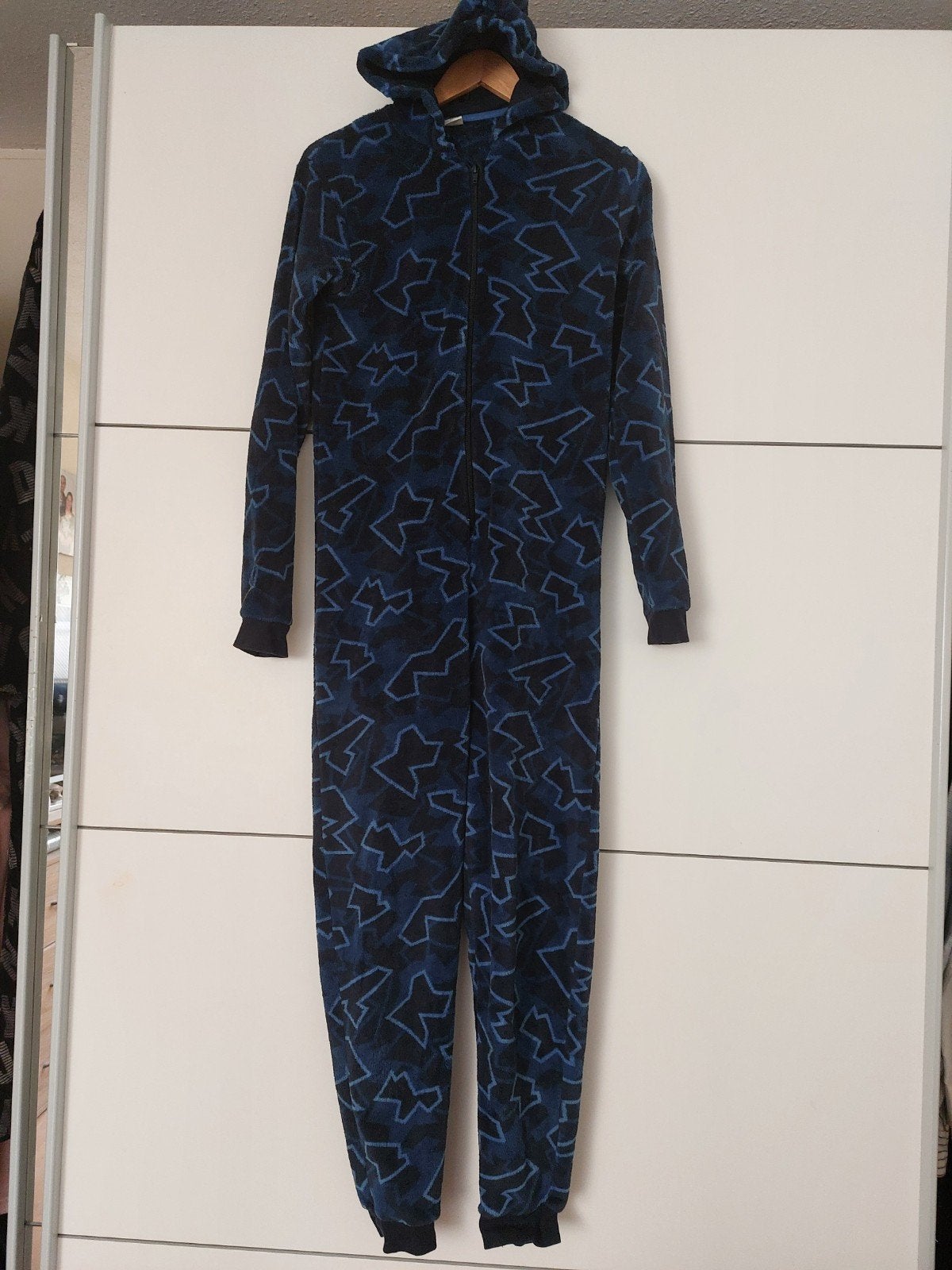 C&A Onesie - Blauw met patroon - Maat 170 (+14 jaar), Nacht- of Onderkleding, C&A, Jongen of Meisje, Ophalen of Verzenden