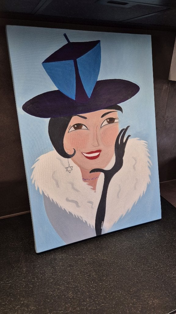 Schilderij op canvas Vrouw, Belle Epoque, jaren 20, S47, Tweedehands verkoop, Tweedehands verkoop, Gebruikt, Ophalen of Verzenden