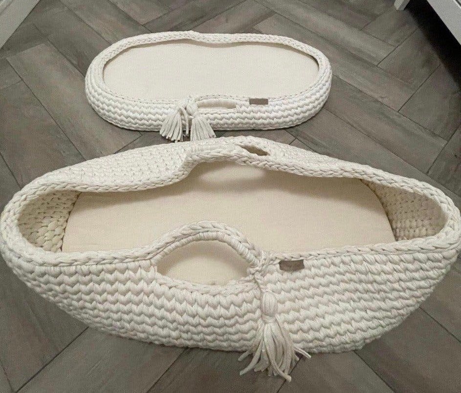 Baby Luxury Gevlochten Verschoonmand Wit - Z.G.A.N., Ophalen of Verzenden, Zo goed als nieuw, Overige typen